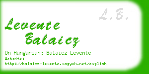 levente balaicz business card